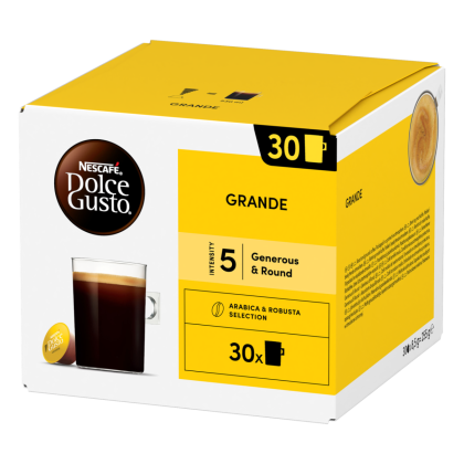 Front view of Grande (30 pods) box